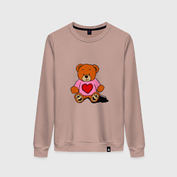 Женский свитшот Плюшевый мишка с сердечком