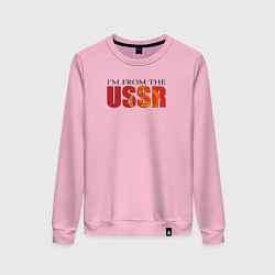 Свитшот хлопковый женский Im from the USSR, цвет: светло-розовый