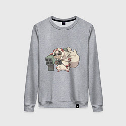 Свитшот хлопковый женский Опасная Фапута, цвет: меланж