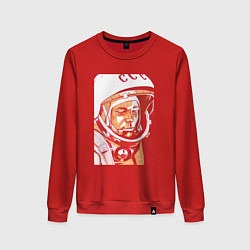 Свитшот хлопковый женский Gagarin in red, цвет: красный