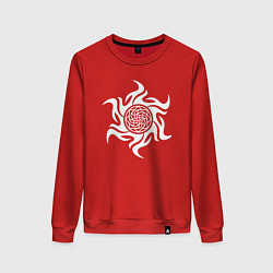 Свитшот хлопковый женский Защита здоровья - оберег здрабережень, цвет: красный