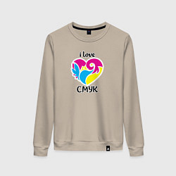 Женский свитшот I love cmyk