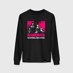Свитшот хлопковый женский Ramones rocknroll high school, цвет: черный