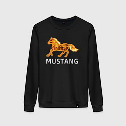 Свитшот хлопковый женский Mustang firely art, цвет: черный