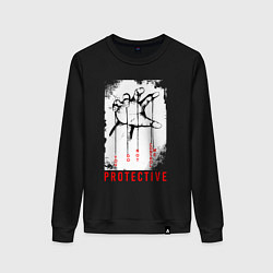 Свитшот хлопковый женский Protective, цвет: черный