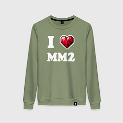 Женский свитшот Я люблю мм2 Роблокс - I heart mm2 Roblox