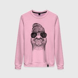 Свитшот хлопковый женский Утка на стиле, цвет: светло-розовый