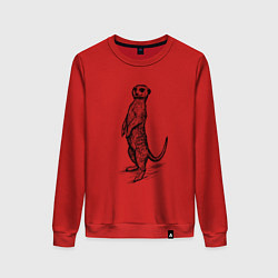 Свитшот хлопковый женский Сурикат, цвет: красный