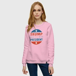 Свитшот хлопковый женский Трампа в президенты, цвет: светло-розовый — фото 2