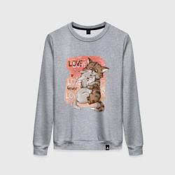 Женский свитшот Влюбленные мультяшные коты