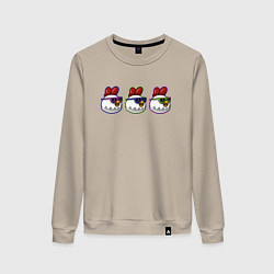 Свитшот хлопковый женский Чикен Ган - цыплята, цвет: миндальный
