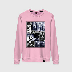 Свитшот хлопковый женский Depeche Mode - Collage, цвет: светло-розовый