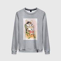 Женский свитшот Корги парикмахер