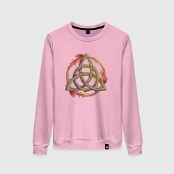 Свитшот хлопковый женский Кельтский узел, цвет: светло-розовый