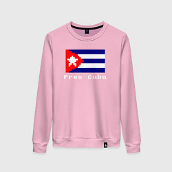 Свитшот хлопковый женский Free Cuba, цвет: светло-розовый