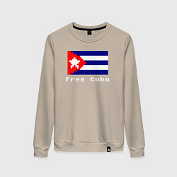 Свитшот хлопковый женский Free Cuba, цвет: миндальный