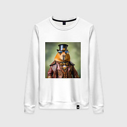 Женский свитшот Мем капибара в очках в стиле стимпанк