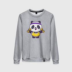 Женский свитшот Панда с гантелями