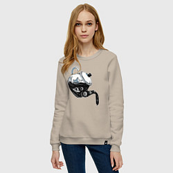 Свитшот хлопковый женский Космос в чайнике, цвет: миндальный — фото 2