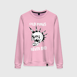Свитшот хлопковый женский Old punk, цвет: светло-розовый