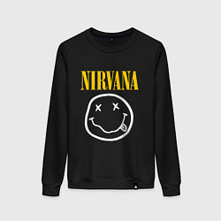 Свитшот хлопковый женский Nirvana original, цвет: черный