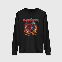 Свитшот хлопковый женский Iron Maiden Run To The Hils, цвет: черный