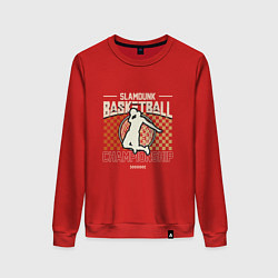 Свитшот хлопковый женский Занёс слэмданк, цвет: красный