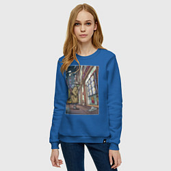 Свитшот хлопковый женский Странник дома - Нью-Йорк, цвет: синий — фото 2