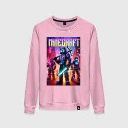 Женский свитшот Cyberpunk and Minecraft - ai art collaboration