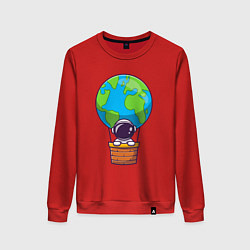 Женский свитшот Космонавт на воздушном шаре