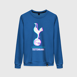 Свитшот хлопковый женский Tottenham FC в стиле glitch, цвет: синий