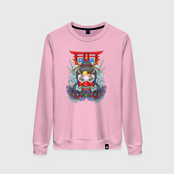 Свитшот хлопковый женский Девушка ниндзя синоби, цвет: светло-розовый