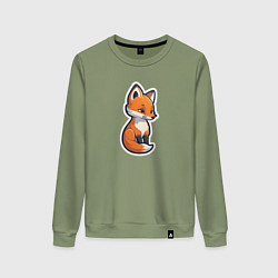 Свитшот хлопковый женский Рыжая плутовка, цвет: авокадо