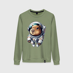 Женский свитшот Прикольный капибарыш космонавт - нейросеть