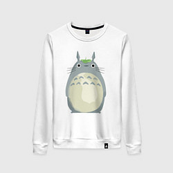 Свитшот хлопковый женский Neighbor Totoro, цвет: белый