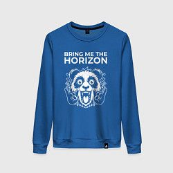 Свитшот хлопковый женский Bring Me the Horizon rock panda, цвет: синий