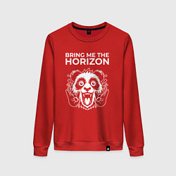 Свитшот хлопковый женский Bring Me the Horizon rock panda, цвет: красный