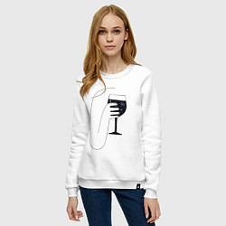 Свитшот хлопковый женский Космическое вино, цвет: белый — фото 2