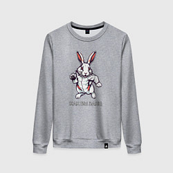 Свитшот хлопковый женский Как бы заяц, цвет: меланж