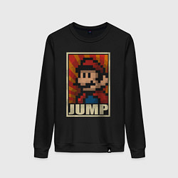 Свитшот хлопковый женский Jump Mario, цвет: черный