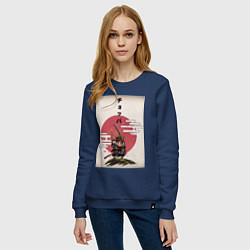 Свитшот хлопковый женский Тони Тони Чоппер самурай, цвет: тёмно-синий — фото 2