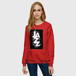 Свитшот хлопковый женский Джазовые стили, цвет: красный — фото 2