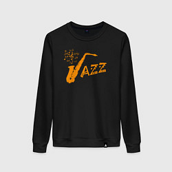 Свитшот хлопковый женский Jazz sax, цвет: черный