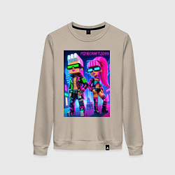 Женский свитшот Barbie and Ken - Minecraft 2099 ai art collaborati