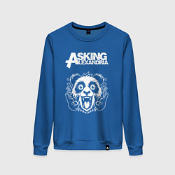 Свитшот хлопковый женский Asking Alexandria rock panda, цвет: синий