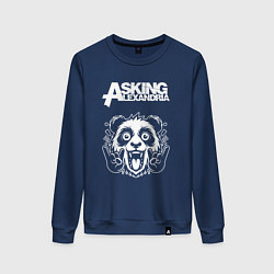 Свитшот хлопковый женский Asking Alexandria rock panda, цвет: тёмно-синий