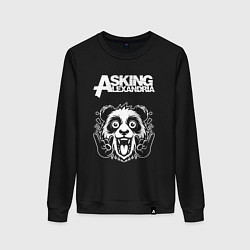 Свитшот хлопковый женский Asking Alexandria rock panda, цвет: черный