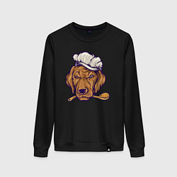 Свитшот хлопковый женский Chef dog, цвет: черный