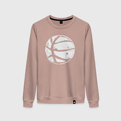 Свитшот хлопковый женский Basket balls, цвет: пыльно-розовый