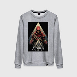 Свитшот хлопковый женский Assassins creed красный костюм, цвет: меланж